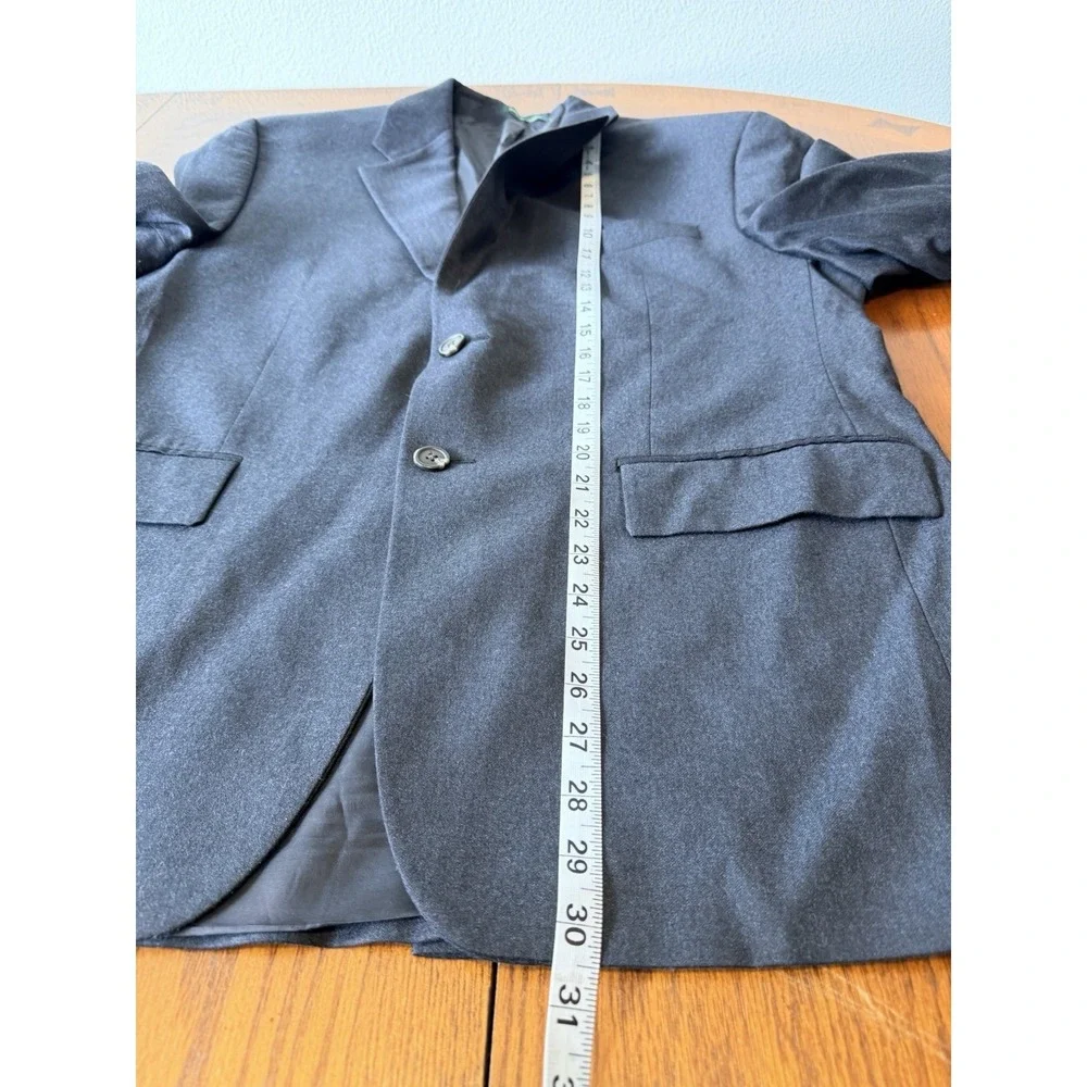 Lauren Ralph Lauren Men's Dark Gray Blazer‎ Vintage 100% Wool 42S Made In Canada